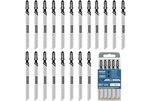 Jigsaw Blades T Shank T101B Compatible Bosch Black and Decker Jig Saw Blades Set for Wood 20PCS with Case, 4 in. 10 TPI Fast 