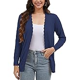 LUXEBOLD Cardigan Sweaters for Women Elegant Lightweight Open Front Cardigans Long Sleeve V Neck Knit Sweater