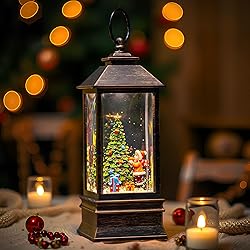 Christmas Snow Globe Lantern Water Glittering