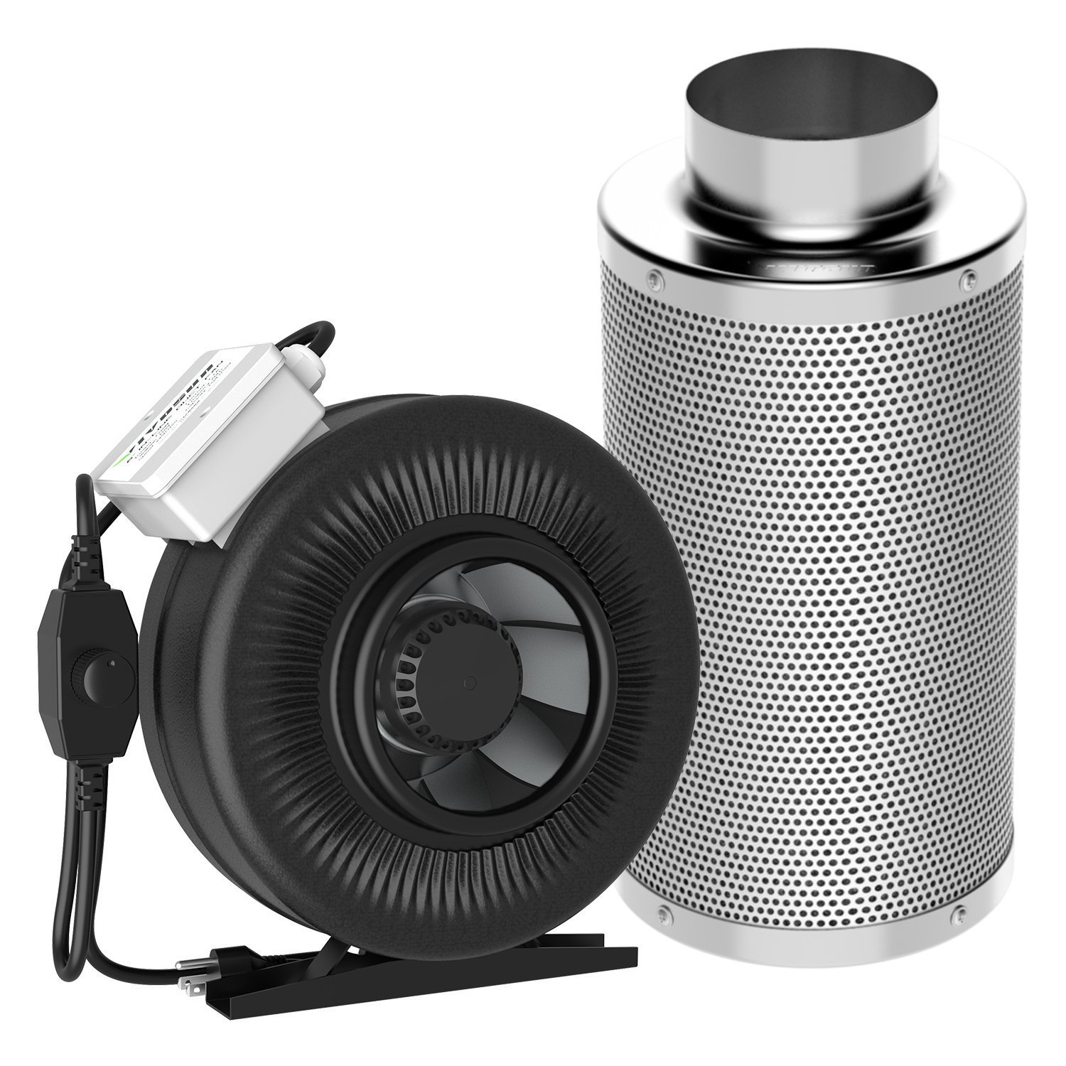 VIVOSUN 8 Inch 740 CFM Inline Duct Fan with 8" x 22" Carbon Filter Odor Control with Australia Virgin Charcoal