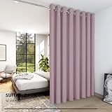 Deconovo Ring Top Blackout Curtain 100 x 84 in Baby Pink 1 Panel view 5