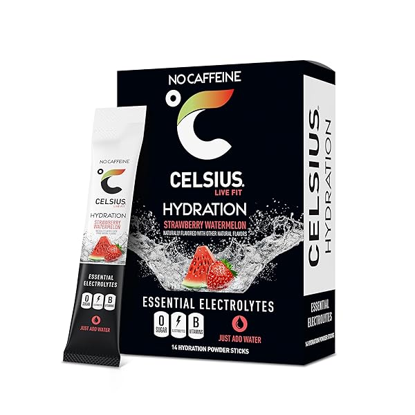 CELSIUS HYDRATION™ STRAWBERRY WATERMELON, SUGAR FREE ELECTROLYTE HYDRATION DRINK MIX (PACK OF 14)