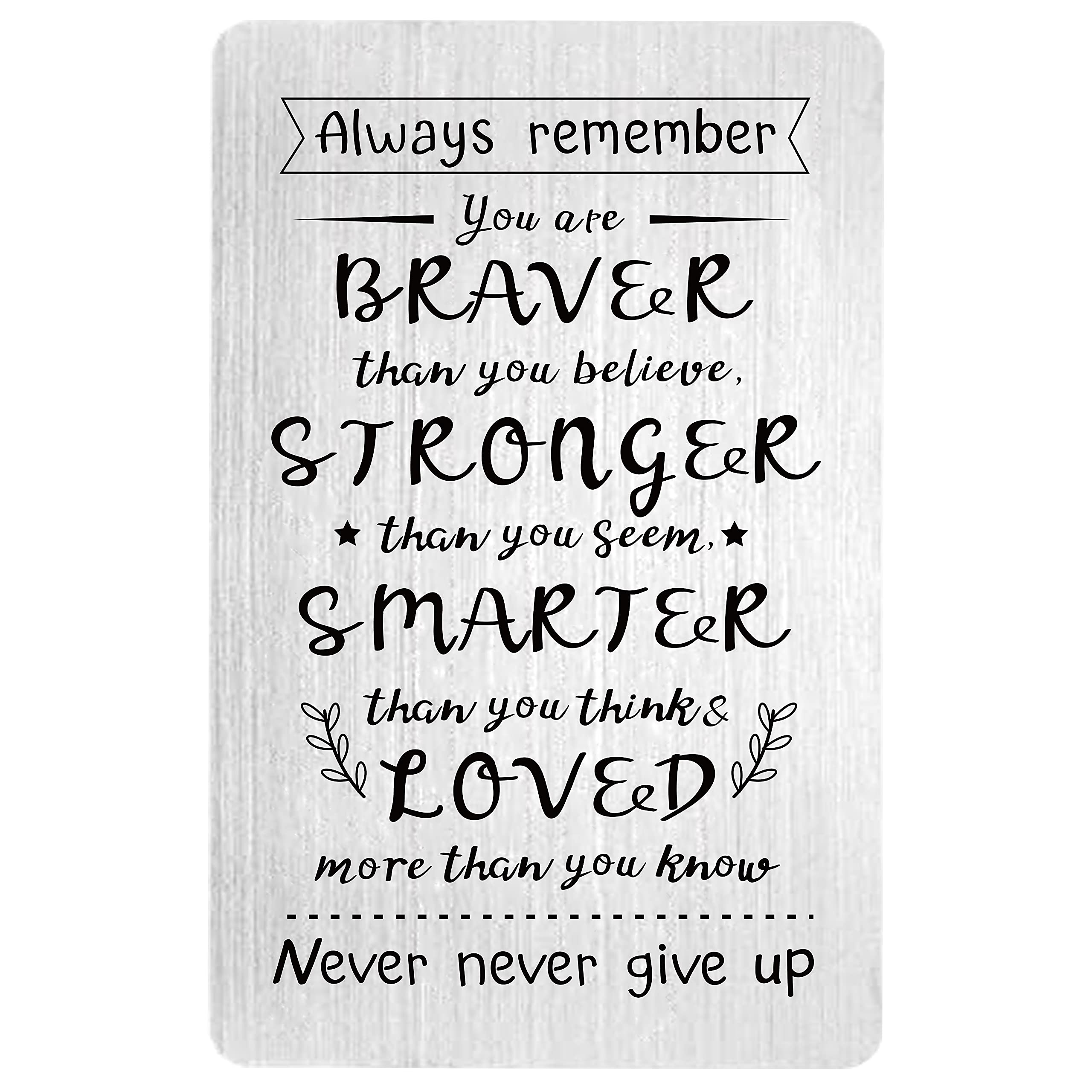 FINGERINSPIRE Wallet Insert Card for Son Daughter Friend 85x55mm Metal Wallet Card Inspirational Gifts for Men Women Birthday Graduation Encouragement Gift for Teen Young Guys- Always Remember