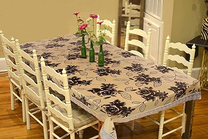 RajasthaniKart 3D Printed Abstract PVC 6 Seater Dinning Table Cover - Multicolor