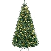 Best Choice Products 6Ft Pre-Lit Christmas Tree w/Twinkling LEDs, Premium Green Artificial Pine Lighted Holiday Decoration w/ 250 Lights, 1000 Branch Tips, Metal Base - Clear/White Lights