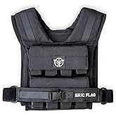 ERIC FLAG 40 lb Weighted Vest for Men & Women - Adjustable 0-40 lb with 16 Iron Weight, Heavy-Duty for Calisthenics, Running and Walking - Compact 1000D Oxford - Weighted Vest with Removable Weights