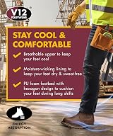 V12 Rawhide Chelsea Boots Men Steel Toe Cap Heat-Resistant Sole UK 9 view 7