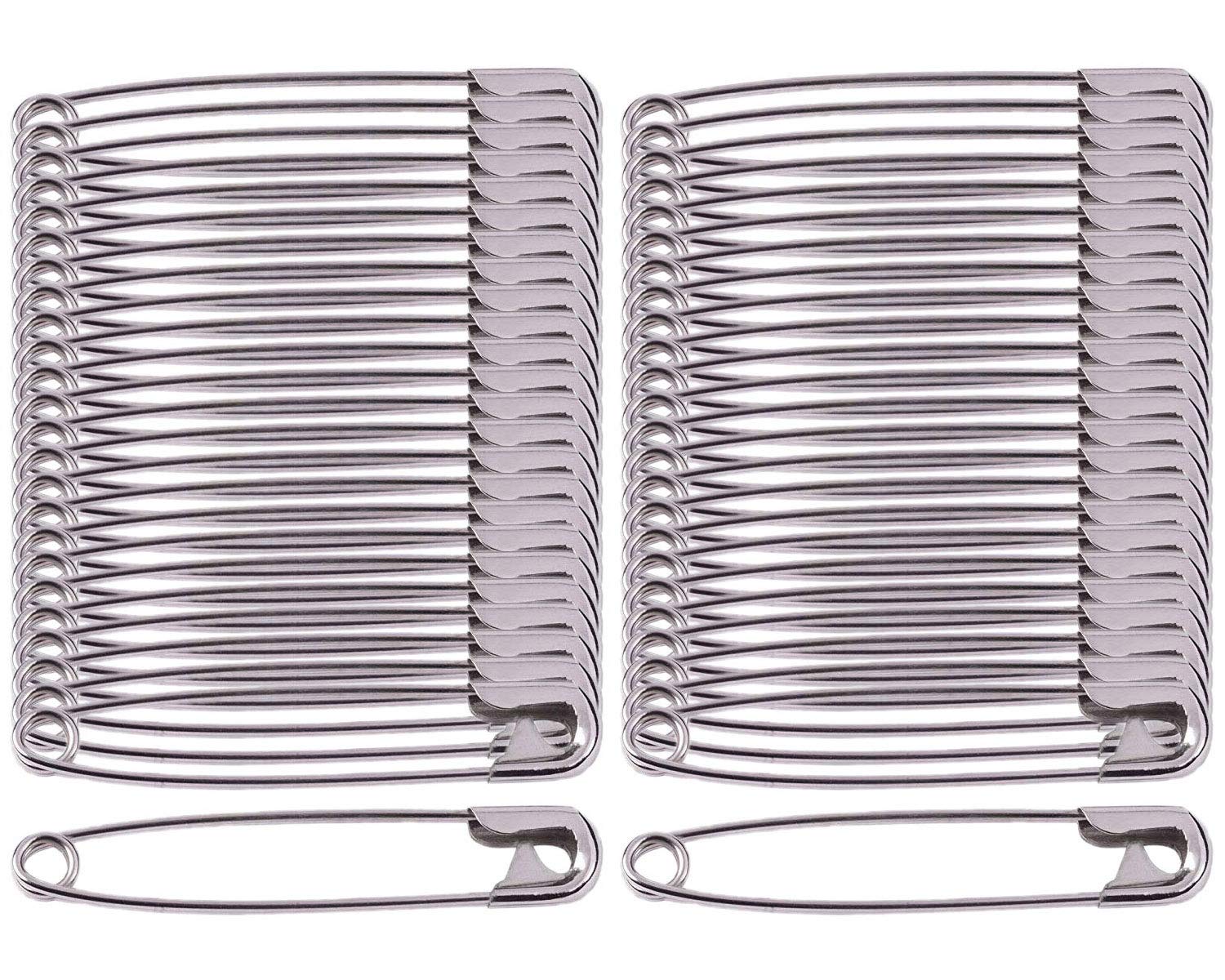 Safety Pins, 45mm Strong and Heavy Duty Nickel Plated Safety Pin, 50pack