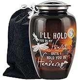 Amaira Memorials Urn for Ashes Adult Male/Female | Handcrafted Urns for Human Ashes Adult Man/Women | Funeral Cremation Memorial Burial Decorative Urns | Moonlight Black Urn for Ash Women - 200 lbs