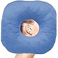 coceyese Ear Piercing Pillow for Side Sleepers with Ear Hole, Donut Pillow for CNH and Ear Pain Ear Inflammation Pressure Sores, Ear Guard Pillow (Blue)