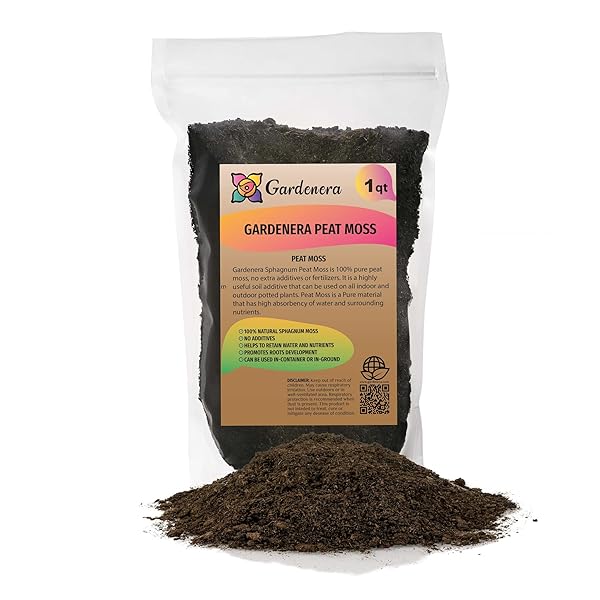PREMIUM NATURAL SPHAGNUM PEAT MOSS – GARDENING SOIL AMENDMENT AND CARNIVOROUS PLANT SOIL MEDIA BY GARDENERA (3 QUART BAG)