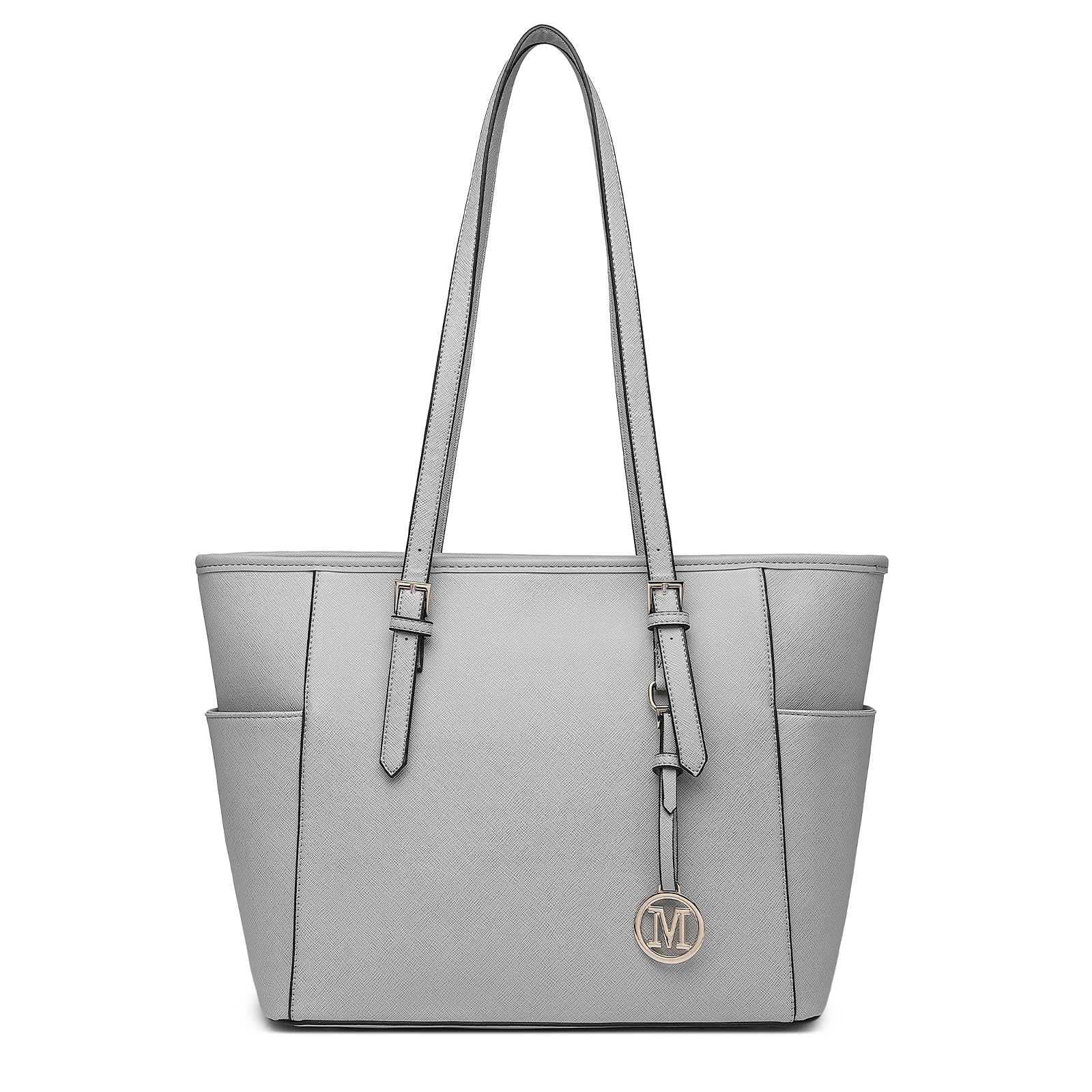 Miss Lulu Large Tote Bags for Women, Waterproof Black Handbag for School & Work, Spacious Laptop Bag Fits 13.3" Laptops with Secure Zipper