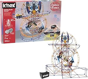 K'NEX Thrill Rides – Bionic Blast Roller Coaster Building Set with Ride It! App – 809Piece – Ages 9+ Building Set