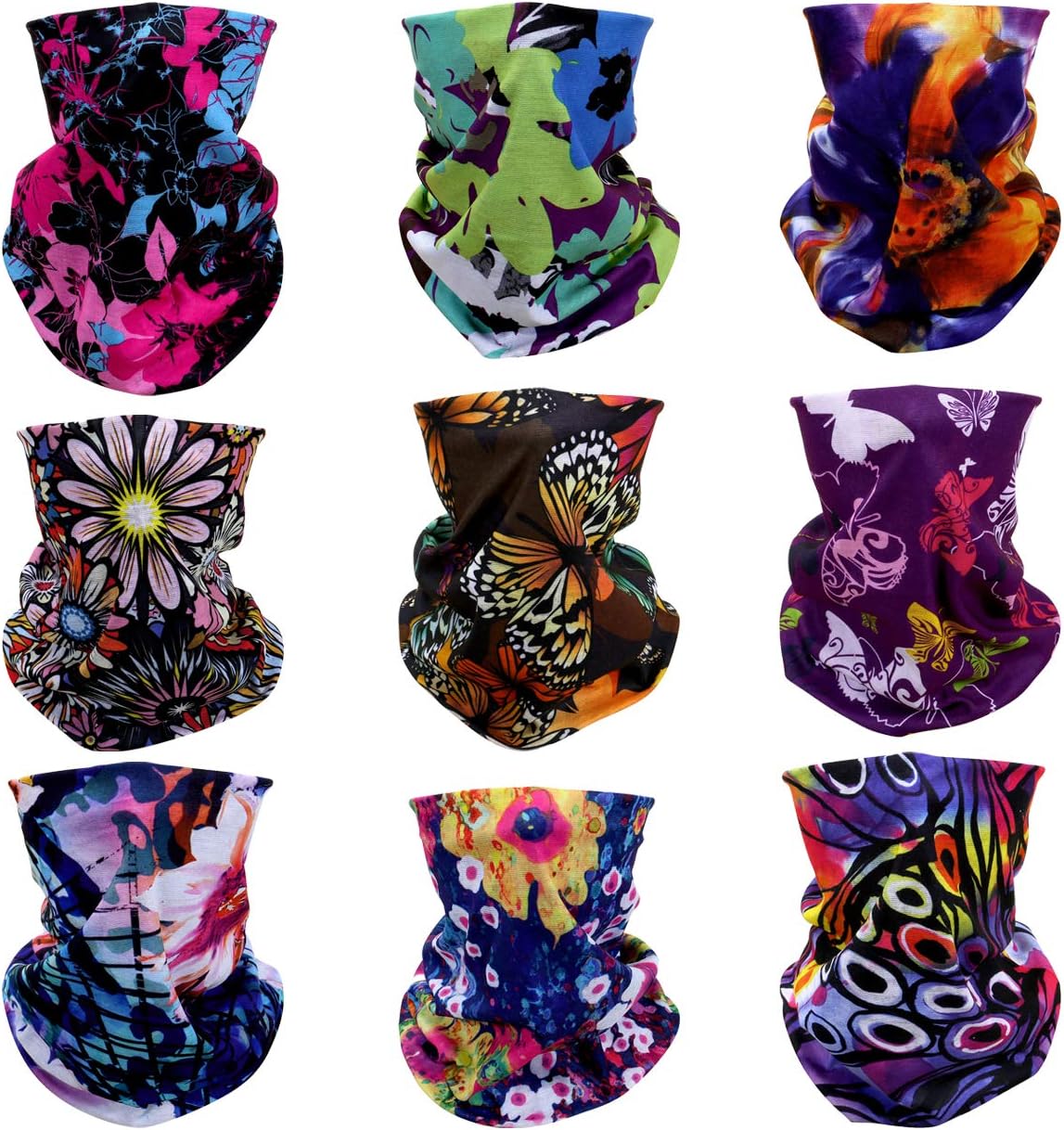 8PCS 9PCS Multifunction Magic Motorcycle Outdoor Sport Seamless Colorful Tube Half Face Wrap Headband Scarf