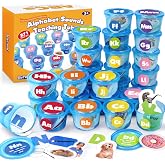 Joyreal 271 PCS Alphabet Learning Toys for 3-5, 26 Alphabet Soup Sorters | Early Phonics Manipulatives, Letter Sounds Awareness &amp; Recognition, 245 Flash Cards, Mystery Box Games, Montessori Preschool
