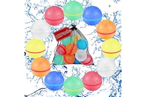 HUGDEW 12pcs Reusable Water Balloons For Kids, Magnetic Self-Sealing Water Balloons, Pool Beach Water Toys For Boys And Girls, Summer Toy For Outdoor Games, Gifts For Children
