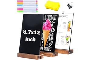 YEEON 3 Pack 8.7x12 in Chalkboard Sign Small Chalkboard Decorative Chalkboard with Base Family Message Chalkboard Kid Chalkboard Store Poster Display