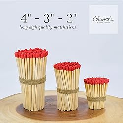 4" Inch Long Wooden Refill Matchsticks with Strike