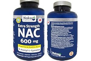 Naka Platinum NAC (N-Acetyl-L-cysteine) Extra Strength, 600 mg per capsule, Antioxidant, Anti-inflammatory, Made in Canada (1