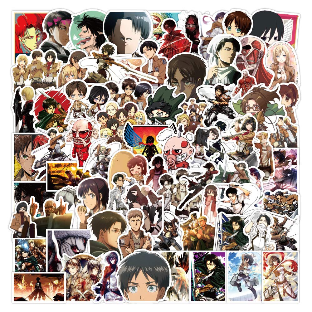 Titan Sticker Pack 100pcs, Vinyl Anime Sticker Decals for Water Bottles Laptop Skateboard Notebook, Gift for Adults Kids Teens — image 1