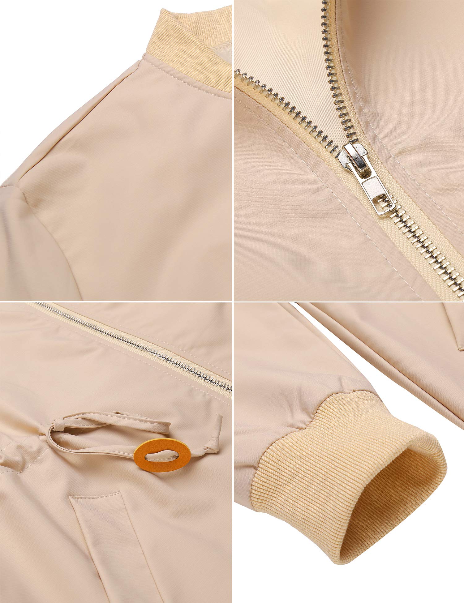 ELESOL Women\'s Military Anorak Utility Classic Safari Zipper Jacket with Pockets Khaki/S