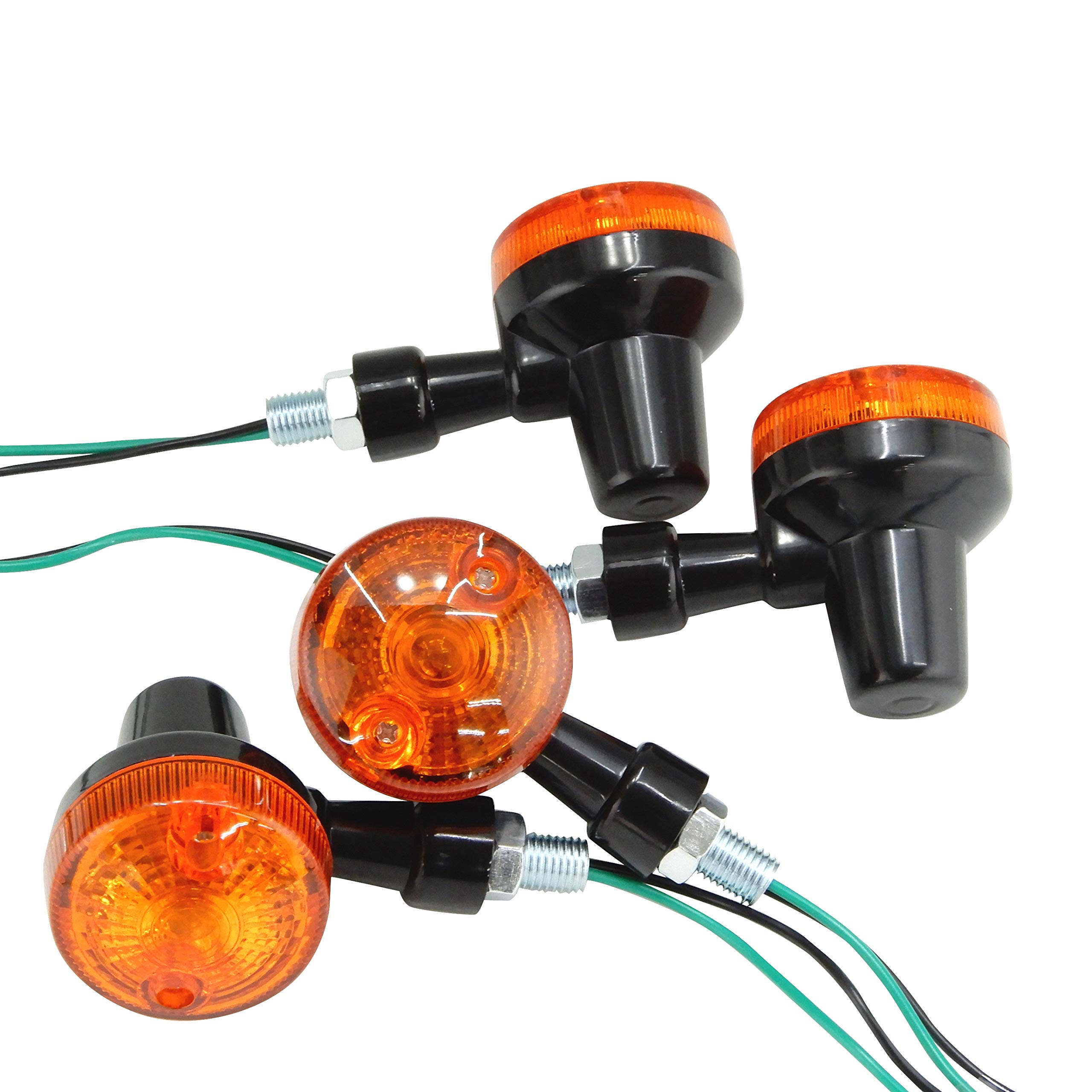 Ager バイク ミニ ウインカー 汎用 バイク モンキー ミニモト ストリート アメリカン 4個 オレンジxブラック の商品画像