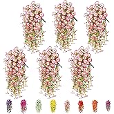 6-Pack Outdoor Artificial Flowers, 69-Flowered Large Morning Glory, Uv-Resistant Artificial Morning Glory,Perfect for Outdoor Decoration in All Seasons Such as Porches and Gardens (Light Pink)