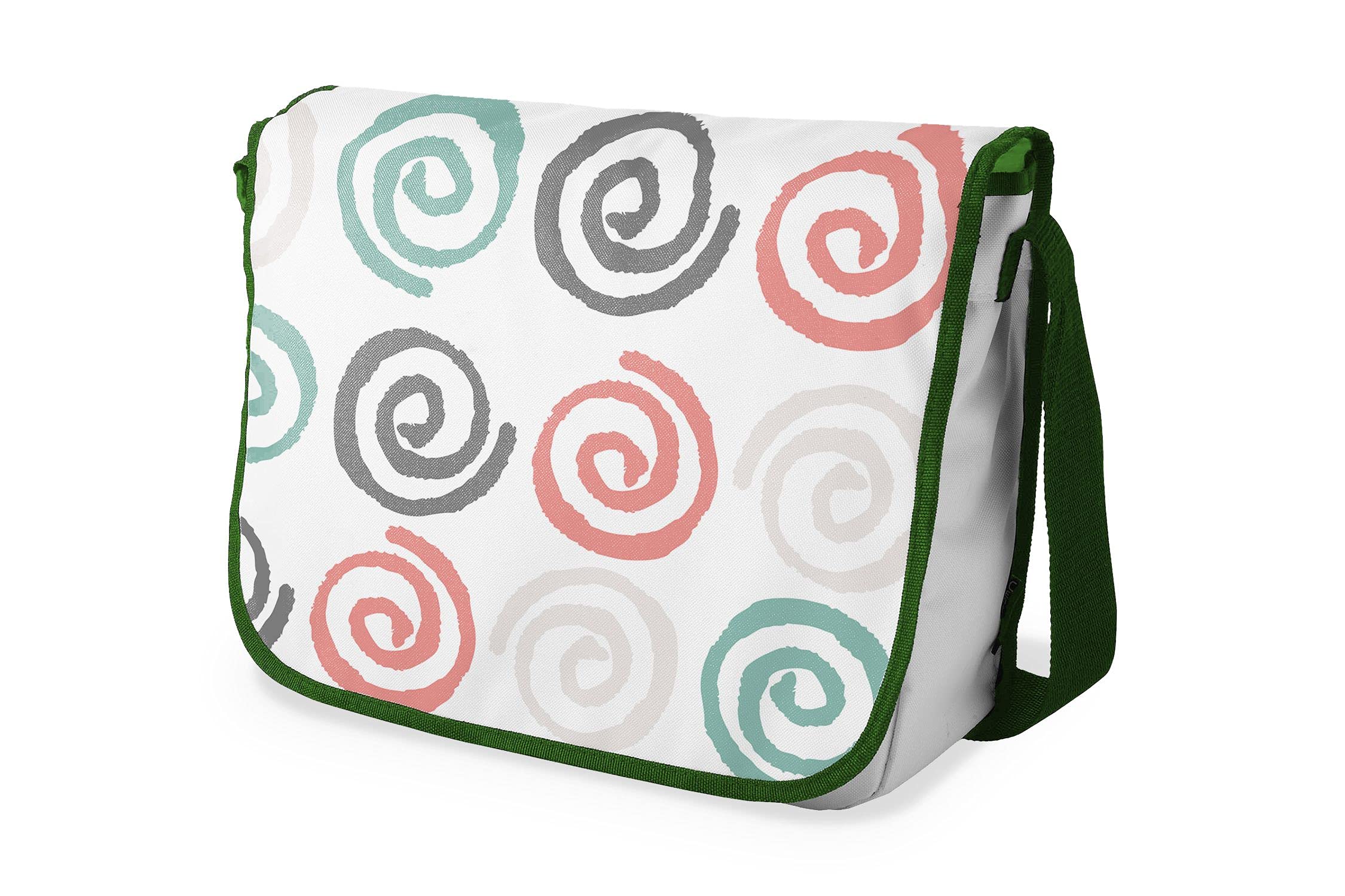 Bonamaison Digitally Printed Messenger School Bag with Khaki Strap for Students, Cross Body Bag, Courier Bag, Shoulder Bag for School, Back to School, Size: 29x36 Cm