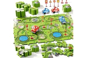 Bennol Toddler Toys Gifts for 2 3 4 5 Year Old Boys, 56 Jigsaw Puzzle Race Track Car Set for Kids Boys Toddlers 1-3 2-4 3-5 4-6, Puzzle Tracks Car Toys Gifts for 2 3 4 5 Year Old Boy Kid