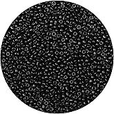 Yholin 5000pcs Black Glass Seed Beads Bulk, Small Tiny Waist Spacer Beads for Bracelet, Necklace Jewelry Making, DIY Craft Projects(3mm 8/0)