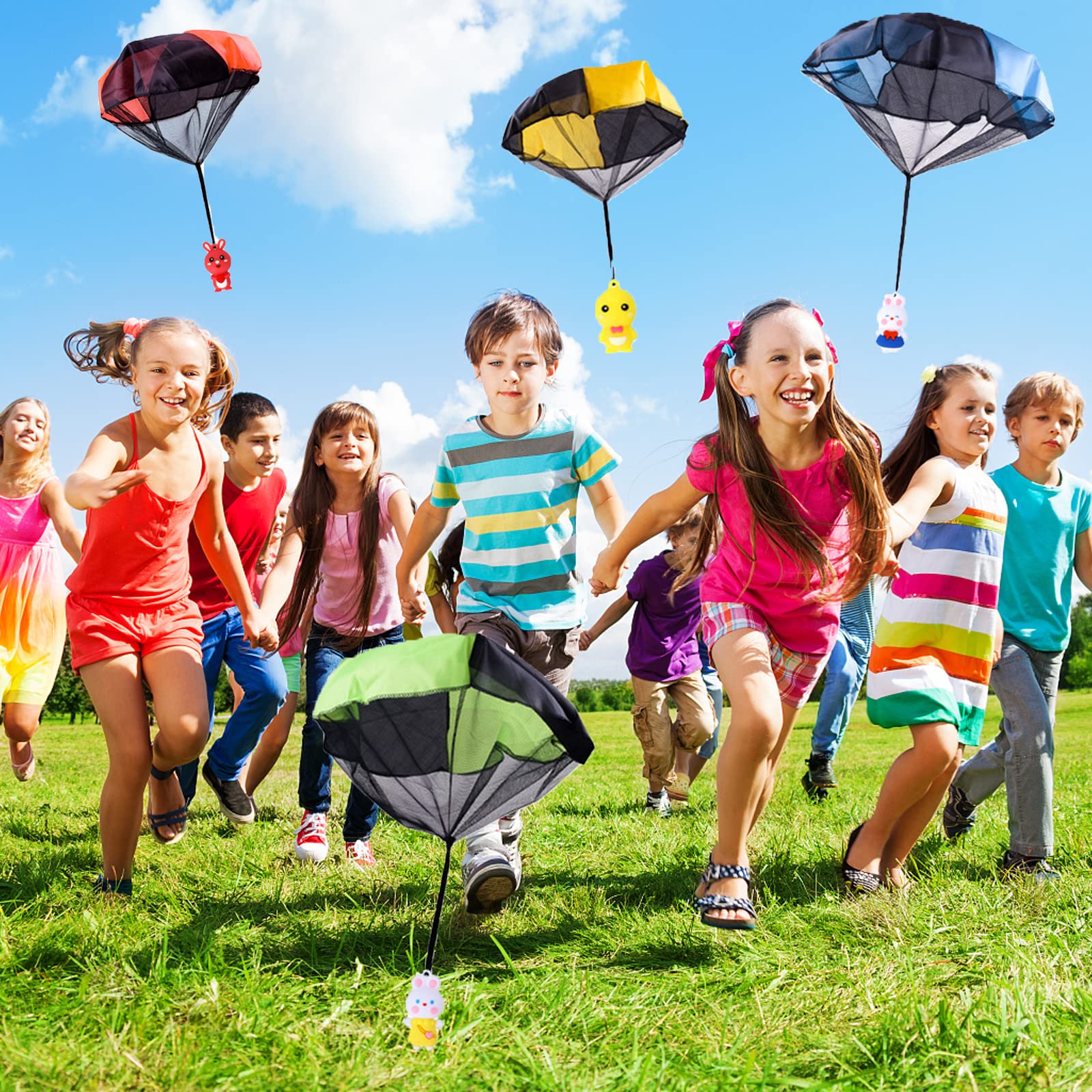 6 Pack Parachute Toy Outdoor Hand Throw Flying Toys for Kids Boys Girls Easter Basket Stuffers Gifts
