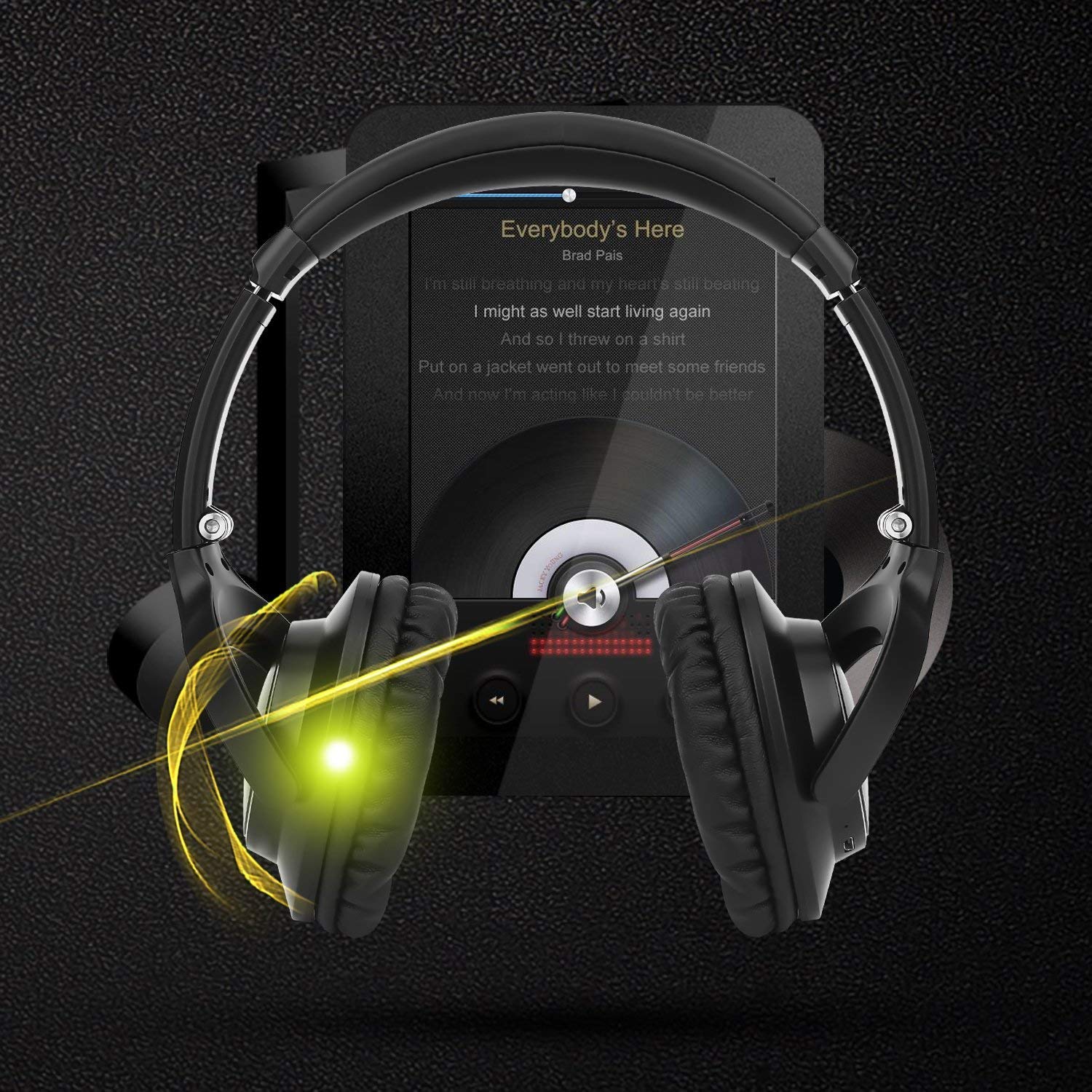 Bluetooth Kopfhörer Kabellos on Ear mit Sattem Bass, Mikrofon und 3,5-mm-Audioeingang, Federleichtes Headset für Handy, Tablets und PC (Schwarz)