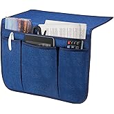 SYSOV Bedside Caddy Bedside Storage Organizer Magazine Phone Tablet iPad Remote Holder, Organizer Caddy for Home College Dorm Bed, Sofa, Bunk Bed (Classic Blue)