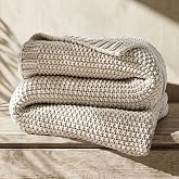 EverGrace Organic Cotton Chunky Knit Throw Blanket, 50 x 60 Birch | OCS Certified Organic Cotton, Seed Stitch Knit, Soft &amp; Breathable, Cozy Midweight, Decorative Throw for Couch, Bed &amp; Sofa
