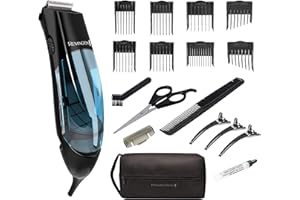 Remington Vacuum Haircut Kit, Vacuum Beard Trimmer, Hair Clippers for Men with Removable Hair Chamber and Dual Motor Power (18 pieces)