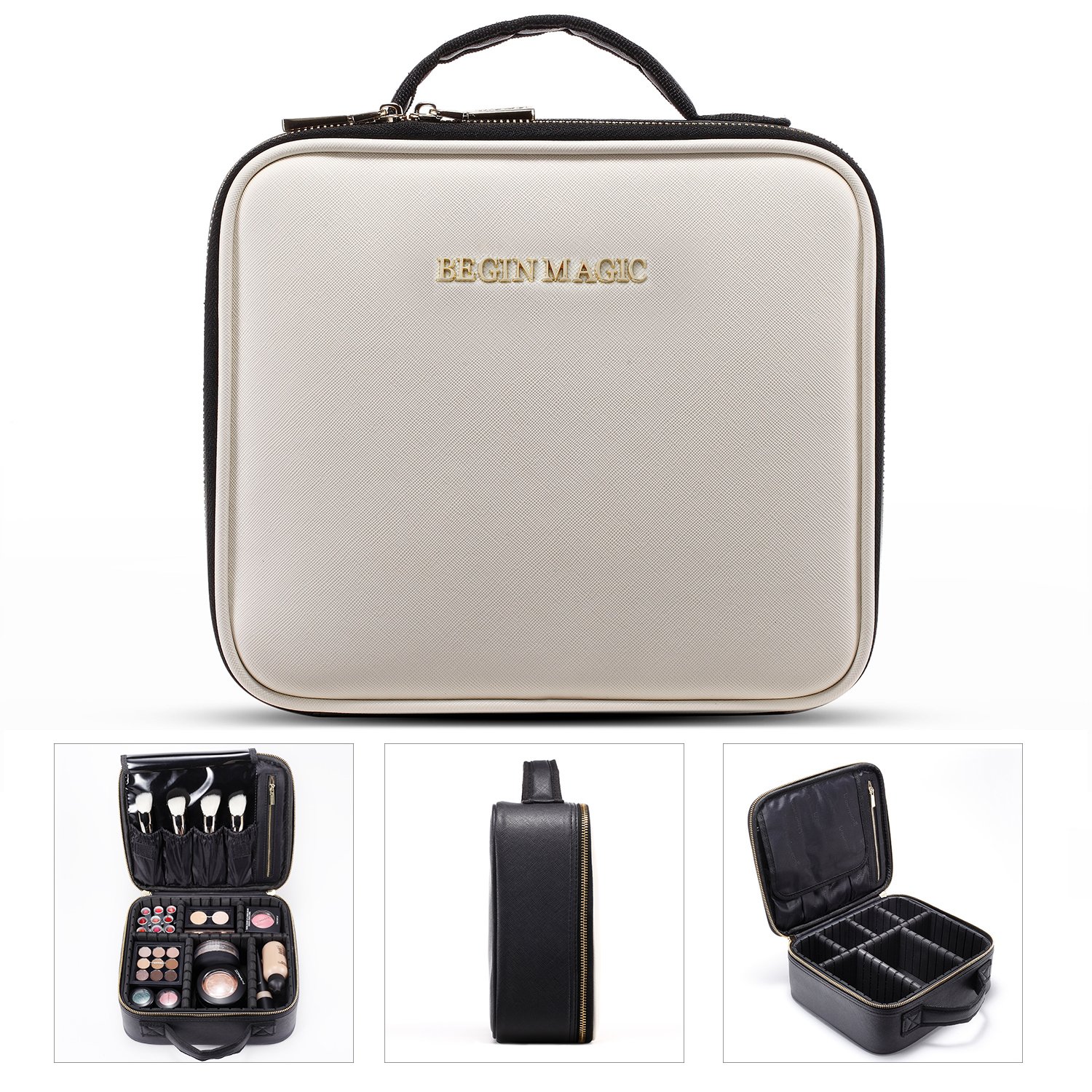 BEGIN MAGIC Portable Makeup Train Case/Travel Makeup Bag