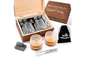 HKDGYHON Birthday Gifts for Men, Whiskey Stones Gifts Set for Fathers Day Christmas, Best Gifts for Men Dad Husband Boss Birthday Party Holiday Present