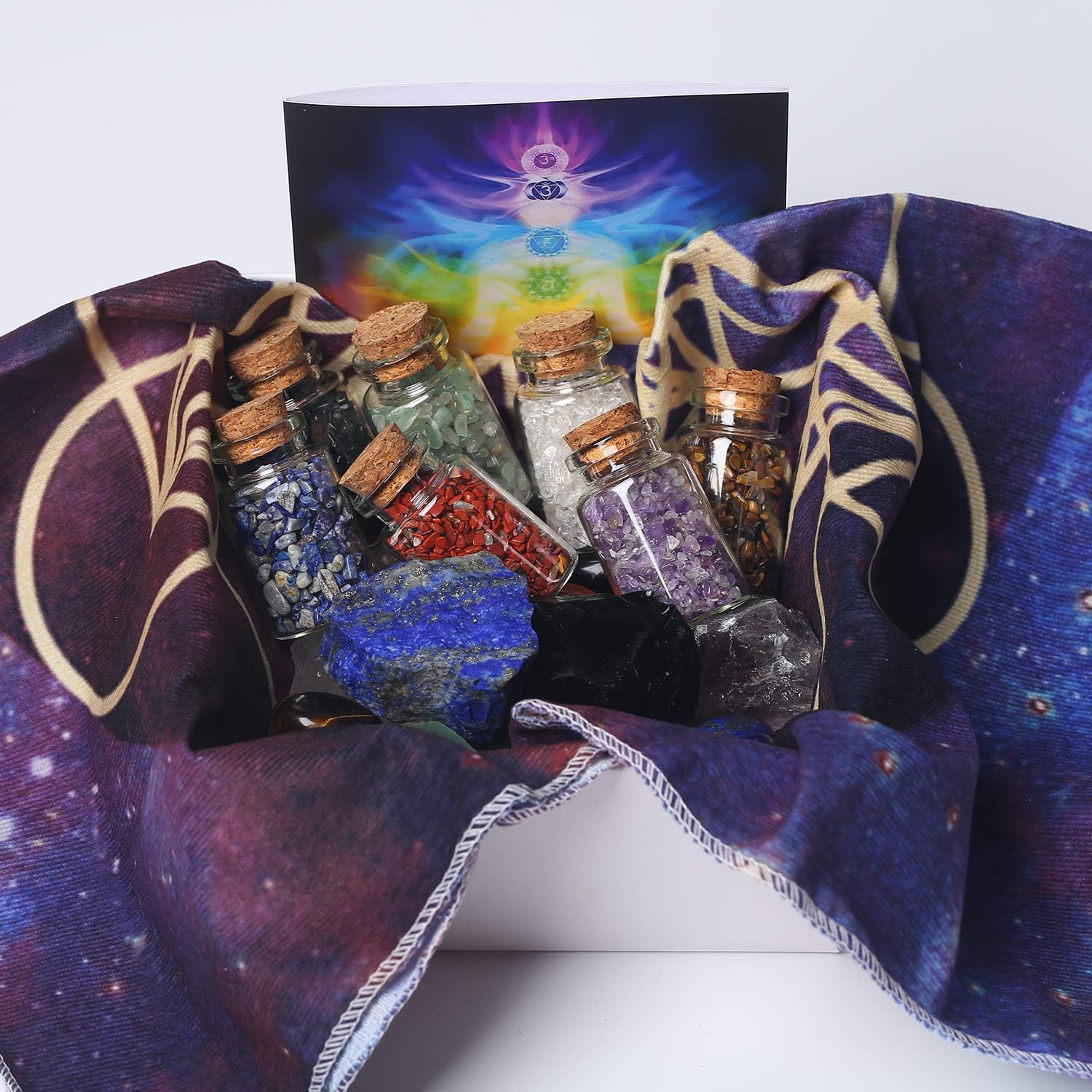 22-Piece Healing Crystals Set, Chakra Balance Kit, Natural Gemstones, Quartz Healing Crystal, It is The Gift for Yoga and Meditation.: Health & Personal Care