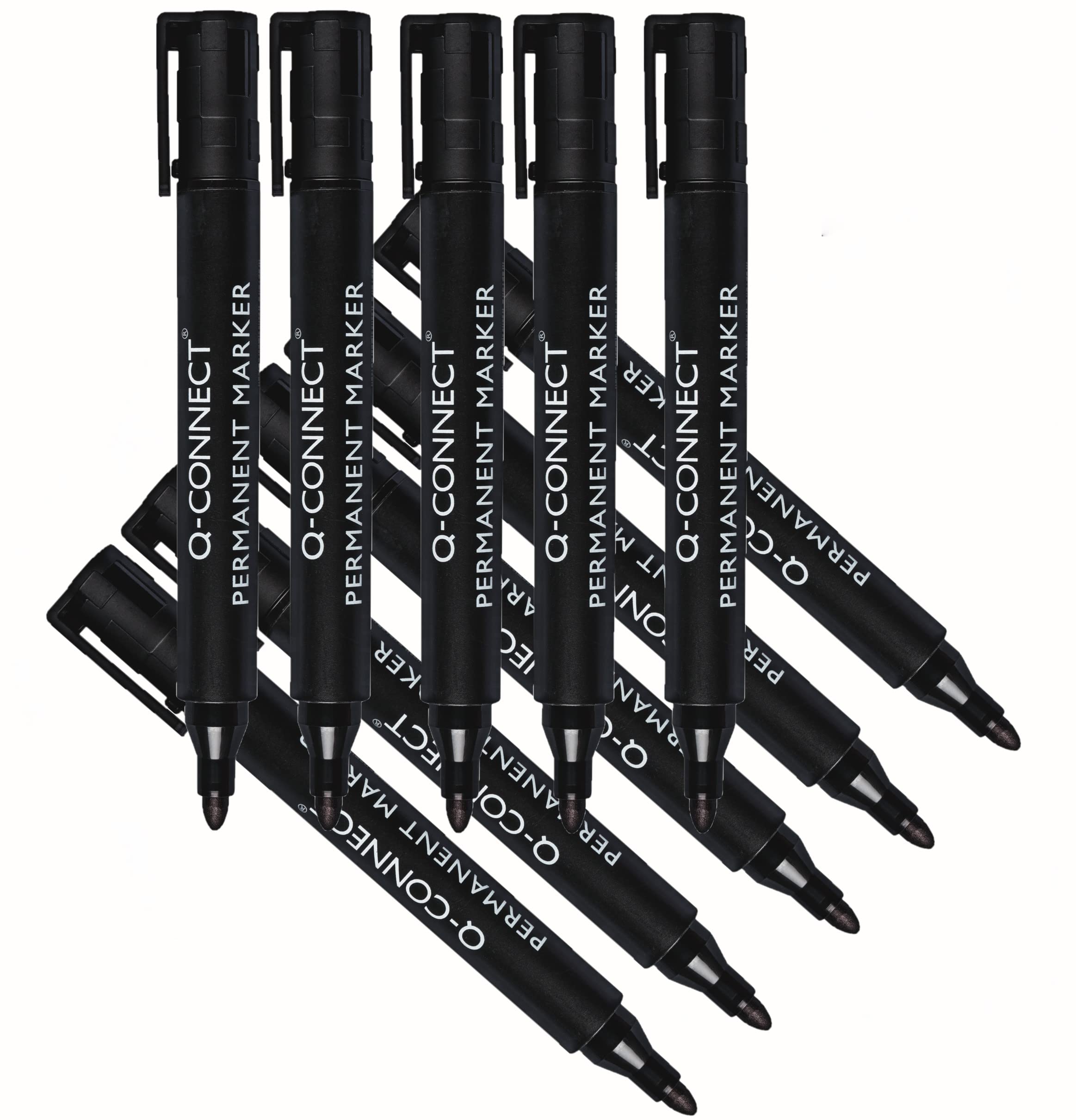 Q-Connect Bullet Tip Permanent Marker - Black (Pack of 10)