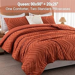 Litanika Burnt Orange Queen Comforter Set, Fall