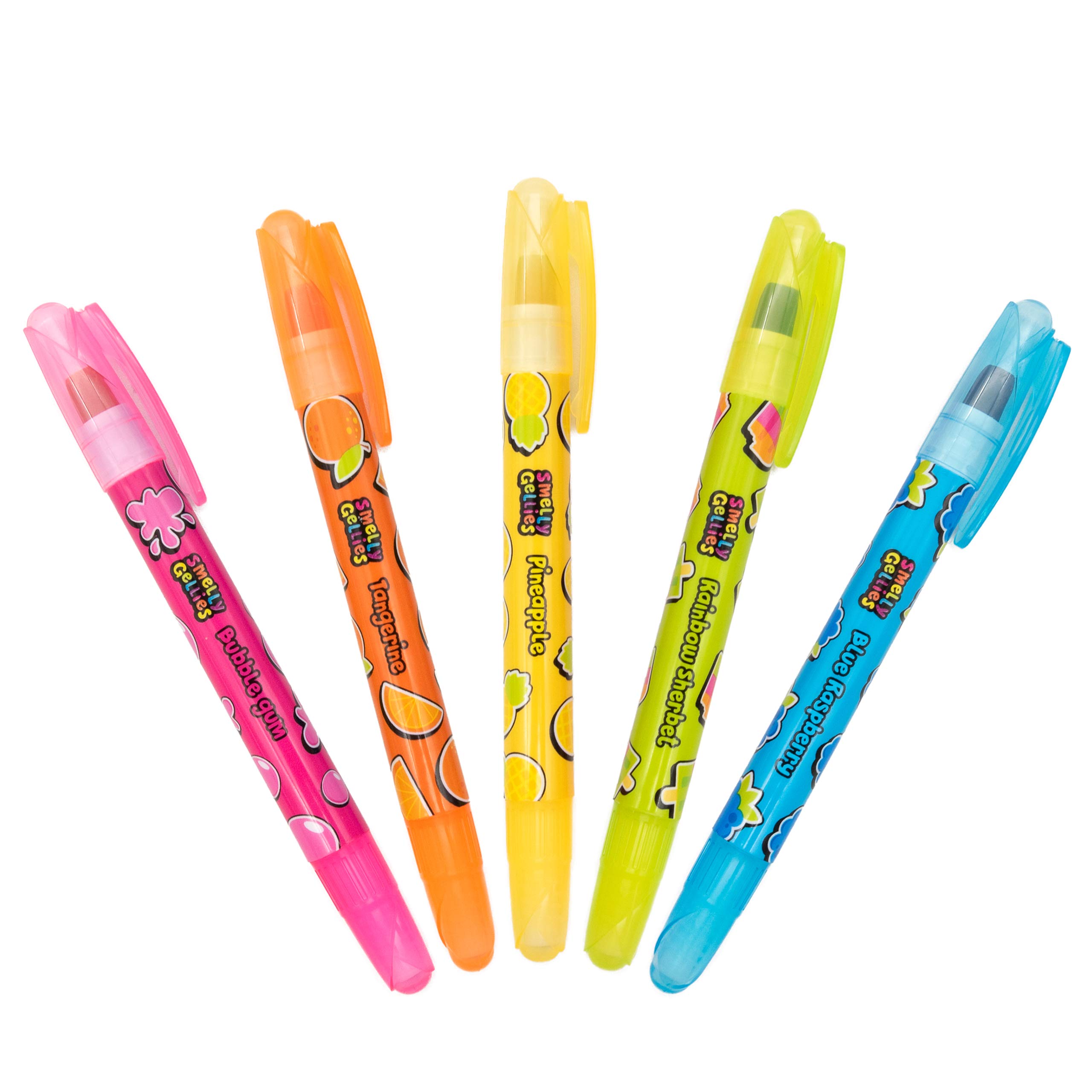Smelly Gellies - Patented Gourmet Scented Glidewrite Gel Coloring Sticks, Crayons, Highlighters - 5 Count - Gifts for Kids