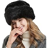 sy soul young Women's Leopard Faux Fur Hats Fluffy Bucket Hat Russian Style for Winter