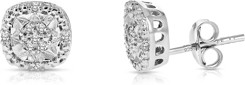 1 10 cttw diamond sterling silver earrings