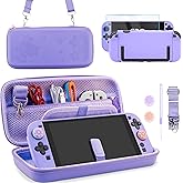 PAWDIARY Cute Sakura Switch 2 Travel Accessories Bundle, with Carrying Case for Nintendo Switch 2 2025, Purple Hard PC Switch 2 Cover, Screen Protector, Wristband, Shoulder Strap & 2 Thumb Caps
