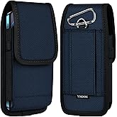ykooe Cell Phone Pouch Nylon Belt Holster Case Compatible with iPhone 17 16 15 14 13 12 11 & Pro Models, Samsung Galaxy S20 S21 S22 S23 S24 S25, Blue–L