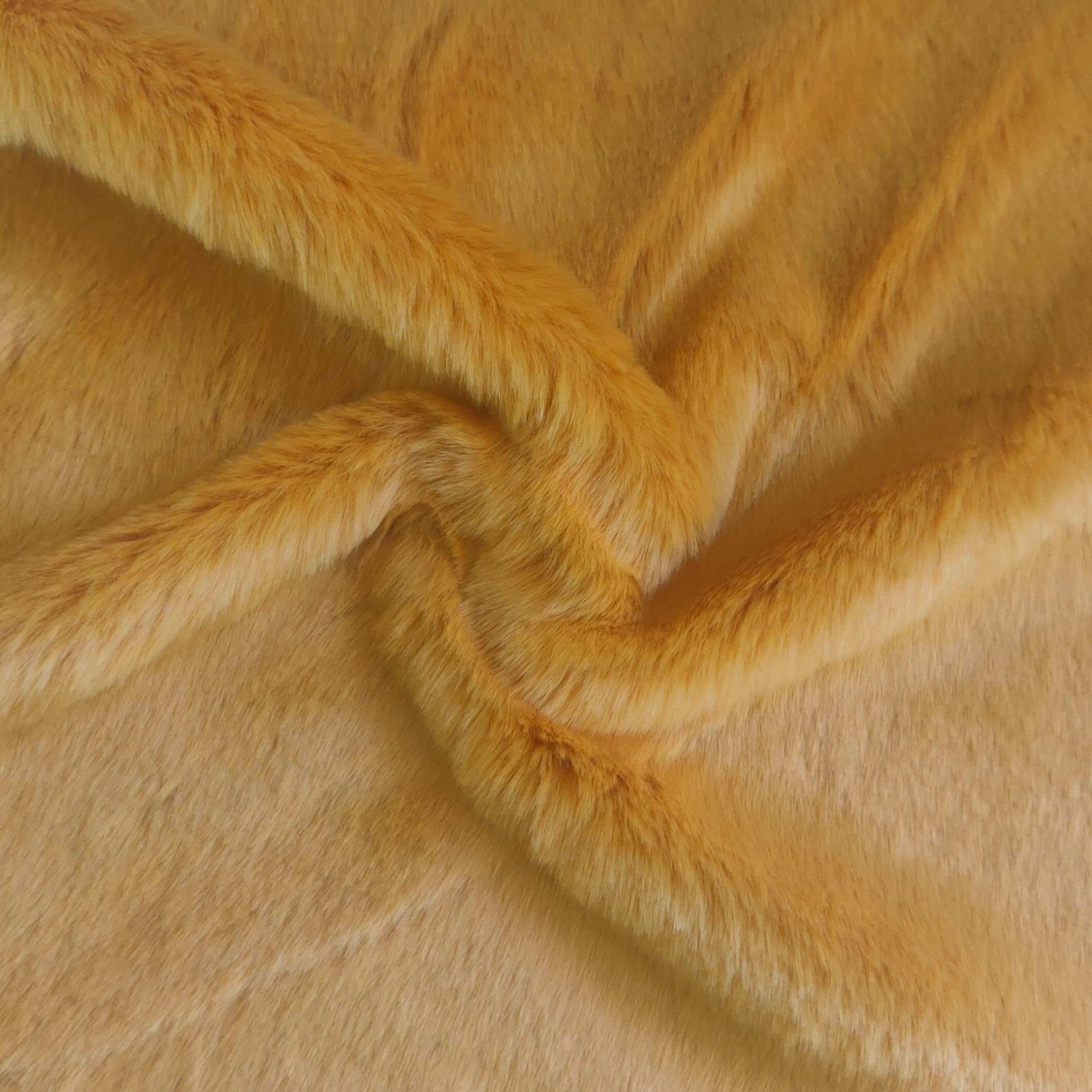 Super Luxury Faux Fur Fabric Material Golden Bear, 1Mtr 150cm x 100cm