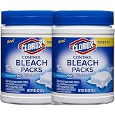 Clorox Control Regular Bleach Packs, Water Activated Solid Bleach, Toss and Go, Regular Scent, 12 Count, (2 Pack)