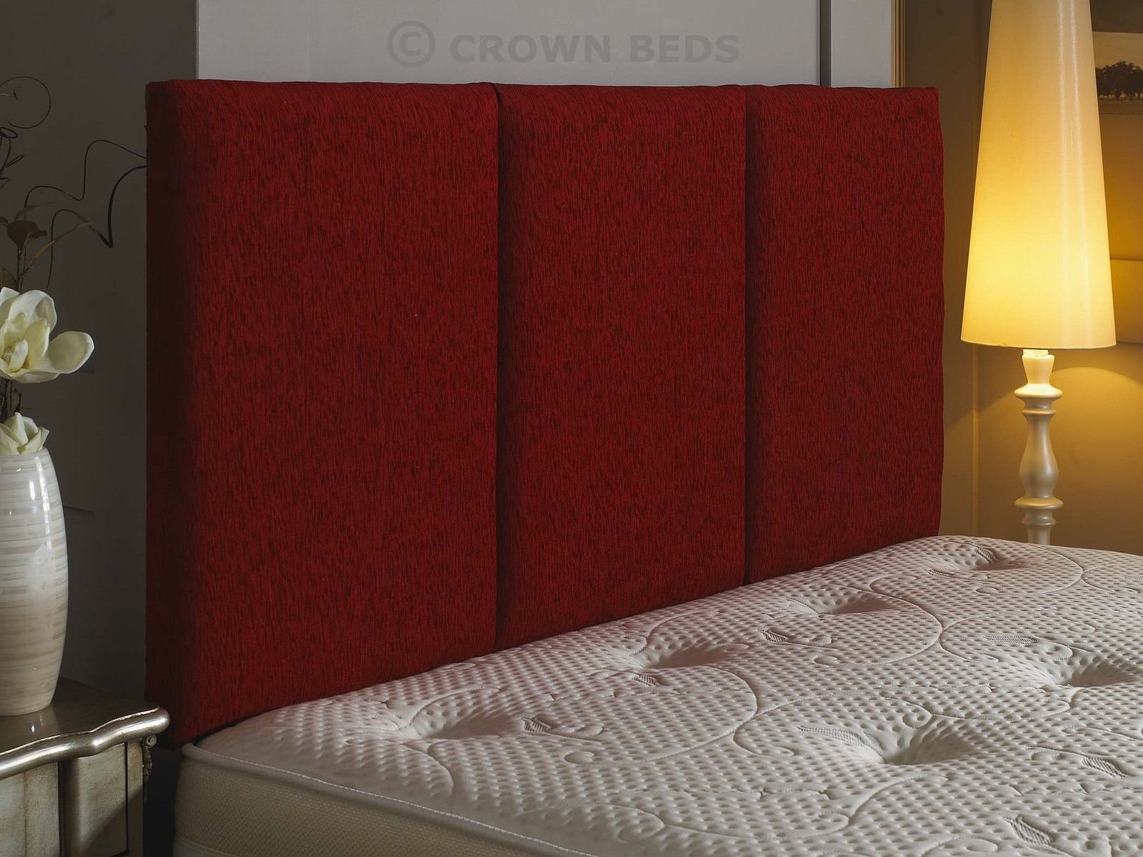 CROWNBEDSUK quality alton chenille headboard in 2ft6,3ft,4ft,4ft6,5ft,6ft Red, 2ft6 (small single) 20
