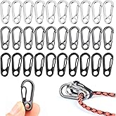 30PCS Mini SF Carabiner Clips Tiny Alloy Spring Snap Hook Keychain Clasps EDC Small Hanging Buckle for Backpack Camping Bottle Using Accessories Paracord Tactical Survival Gear (3 Colors)