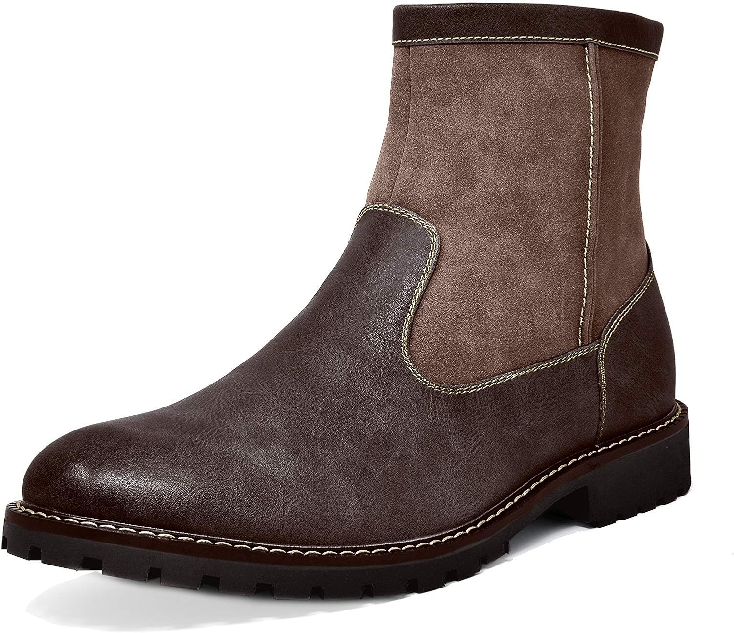 Bruno Marc Men's Chelsea Dress Boots Faux Fur Lining
